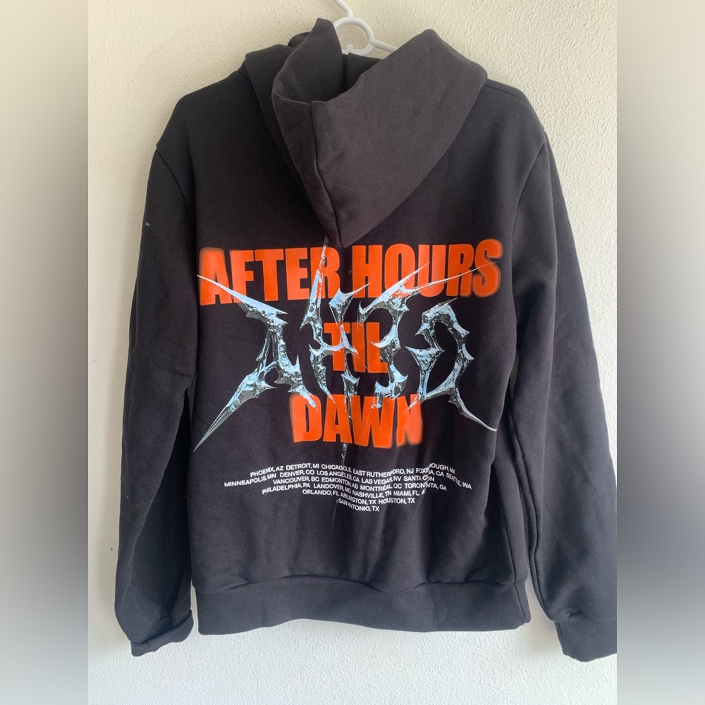 The Weeknd After Hours Til Dawn 2025 Stadium Tour Black Full Zip Hoodie SZ Small - Picture 2 of 6